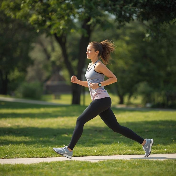 Active woman running outdoors