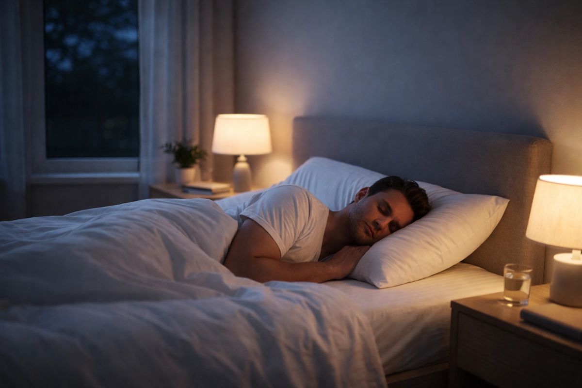 Woman waking up refreshed after a good night of sleep